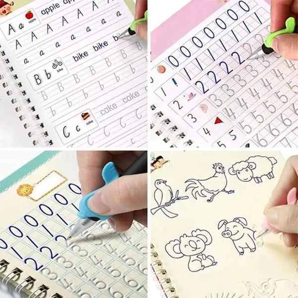 Premium Grooved Handwriting Practice for Kids, Reusable Children's